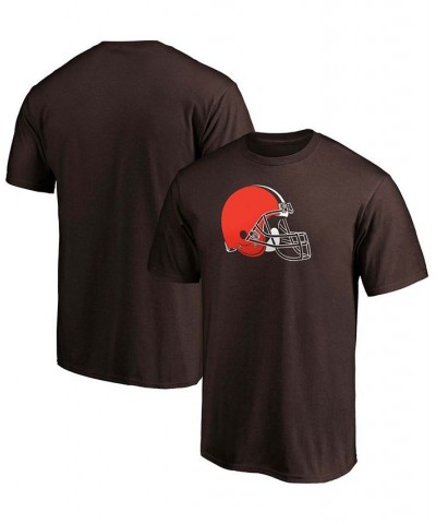 Men's Brown Cleveland Browns Primary Logo Team T-shirt $13.95 T-Shirts