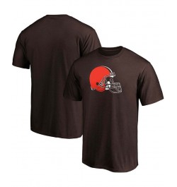 Men's Brown Cleveland Browns Primary Logo Team T-shirt $13.95 T-Shirts