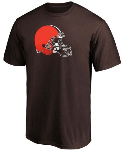 Men's Brown Cleveland Browns Primary Logo Team T-shirt $13.95 T-Shirts