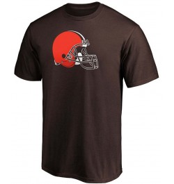 Men's Brown Cleveland Browns Primary Logo Team T-shirt $13.95 T-Shirts