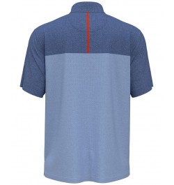 Men's Athletic-Fit Airflux Birdseye Block Print Short Sleeve Golf Polo Shirt PD03 $13.92 Polo Shirts