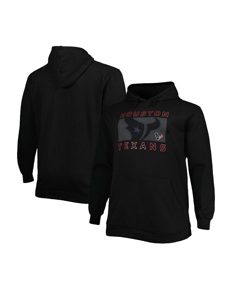 Men's Branded Black Houston Texans Big and Tall Pop of Color Pullover Hoodie $33.58 Sweatshirt