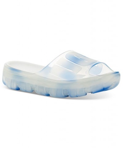 Women's Jella Clear Slide Sandals Blue $43.00 Shoes