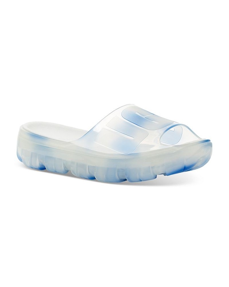 Women's Jella Clear Slide Sandals Blue $43.00 Shoes