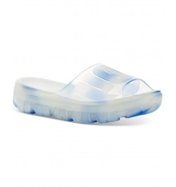 Women's Jella Clear Slide Sandals Blue $43.00 Shoes