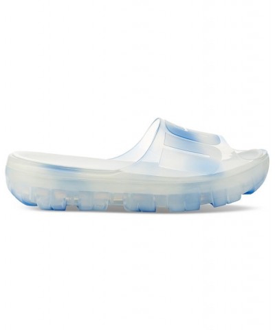 Women's Jella Clear Slide Sandals Blue $43.00 Shoes