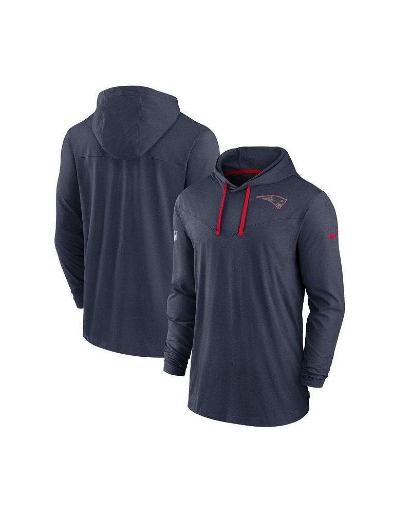 Men's Navy New England Patriots Sideline Pop Performance Pullover Long Sleeve Hoodie T-shirt $43.19 T-Shirts