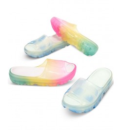 Women's Jella Clear Slide Sandals Blue $43.00 Shoes