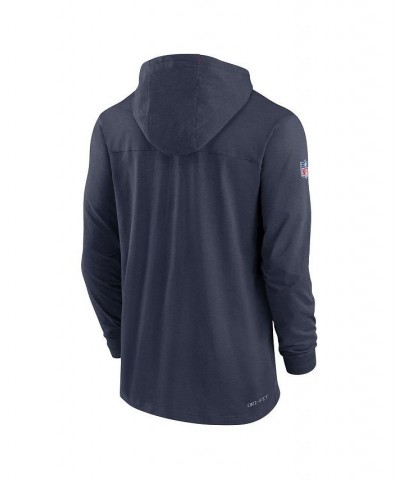 Men's Navy New England Patriots Sideline Pop Performance Pullover Long Sleeve Hoodie T-shirt $43.19 T-Shirts