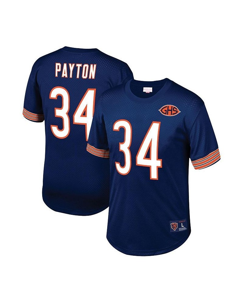 Men's Walter Payton Navy Chicago Bears Big and Tall Retired Player Mesh Crewneck Top $54.60 Tops