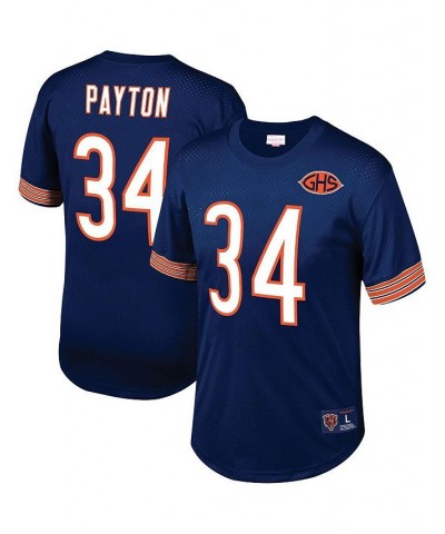 Men's Walter Payton Navy Chicago Bears Big and Tall Retired Player Mesh Crewneck Top $54.60 Tops