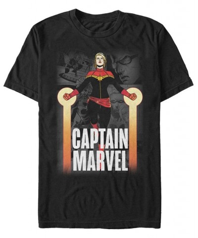 Marvel Men's Comic Collection Captain Marvel Short Sleeve T-Shirt Black $14.35 T-Shirts