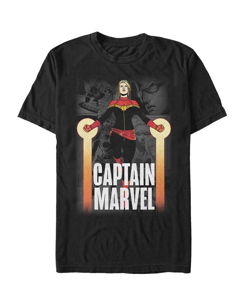 Marvel Men's Comic Collection Captain Marvel Short Sleeve T-Shirt Black $14.35 T-Shirts