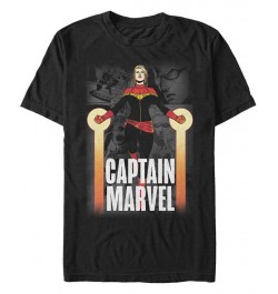 Marvel Men's Comic Collection Captain Marvel Short Sleeve T-Shirt Black $14.35 T-Shirts