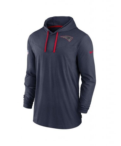 Men's Navy New England Patriots Sideline Pop Performance Pullover Long Sleeve Hoodie T-shirt $43.19 T-Shirts