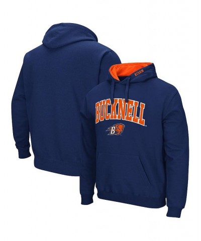 Men's Navy Bucknell Bison Arch and Logo Pullover Hoodie $31.34 Sweatshirt