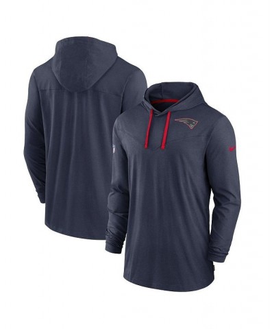 Men's Navy New England Patriots Sideline Pop Performance Pullover Long Sleeve Hoodie T-shirt $43.19 T-Shirts