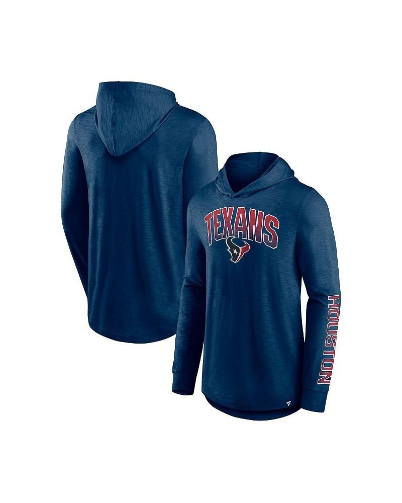 Men's Branded Navy Houston Texans Front Runner Pullover Hoodie $26.88 Sweatshirt