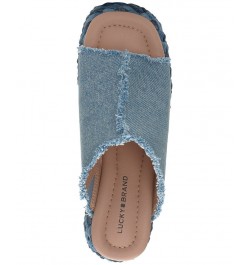 Women's Scippio Frayed Platform Sandals Blue $41.42 Shoes