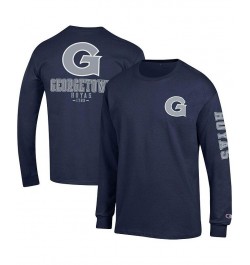 Men's Navy Georgetown Hoyas Team Stack Long Sleeve T-shirt $25.49 T-Shirts