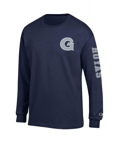 Men's Navy Georgetown Hoyas Team Stack Long Sleeve T-shirt $25.49 T-Shirts