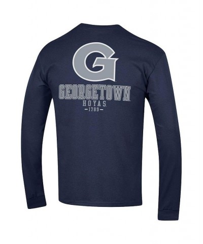 Men's Navy Georgetown Hoyas Team Stack Long Sleeve T-shirt $25.49 T-Shirts