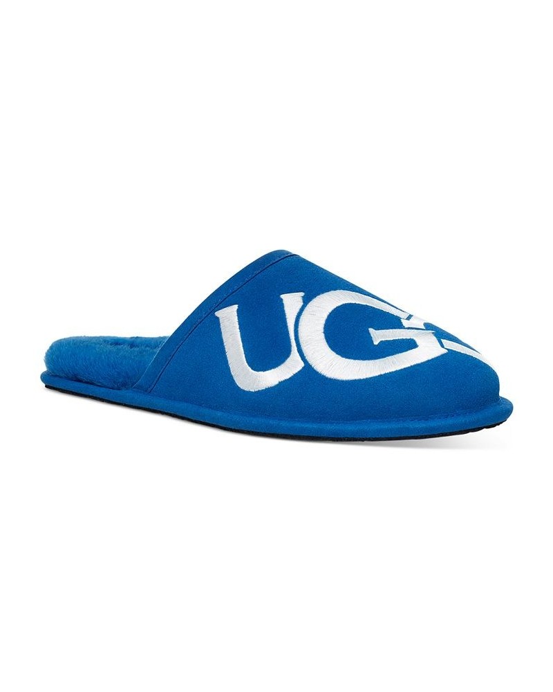 Men's Scuff Logo Slipper Blue $53.90 Shoes