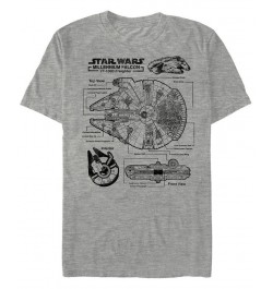 Star Wars Men's Classic Millennium Falcon Build Short Sleeve T-Shirt Gray $20.64 T-Shirts