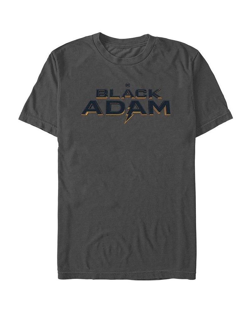 Men's Black Adam Black Atom Short Sleeve T-shirt Gray $18.54 T-Shirts