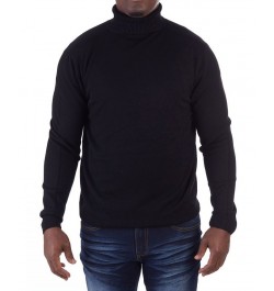 Men's Turtleneck Pull Over Sweater Black $22.00 Sweaters