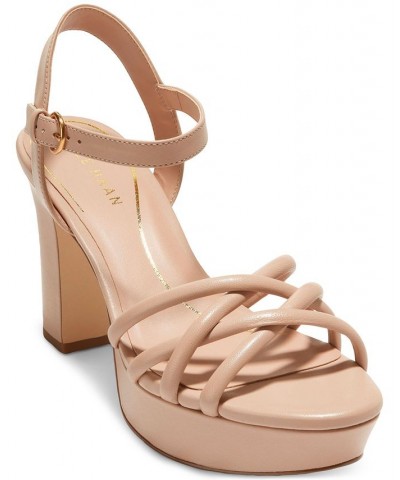 Women's Grove Strappy Platform Dress Sandals Tan/Beige $93.10 Shoes