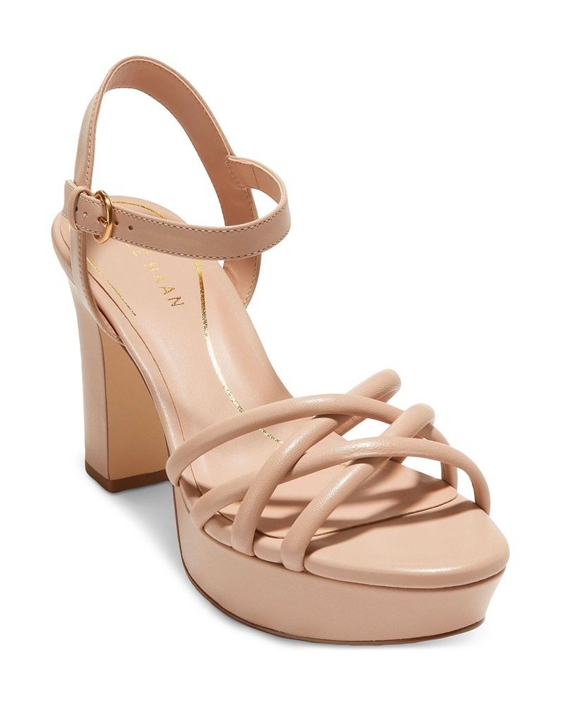 Women's Grove Strappy Platform Dress Sandals Tan/Beige $93.10 Shoes