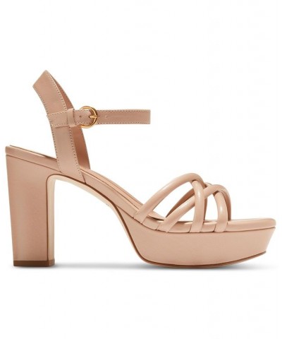 Women's Grove Strappy Platform Dress Sandals Tan/Beige $93.10 Shoes