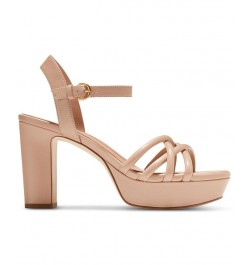 Women's Grove Strappy Platform Dress Sandals Tan/Beige $93.10 Shoes