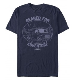 Men's Geared for Adventure Short Sleeve Crew T-shirt Blue $18.54 T-Shirts