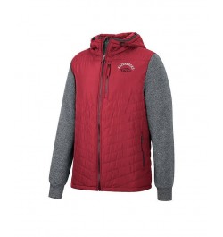 Men's Cardinal Arkansas Razorbacks Course Herringbone Full-Zip Hoodie $48.59 Jackets