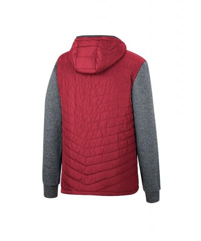 Men's Cardinal Arkansas Razorbacks Course Herringbone Full-Zip Hoodie $48.59 Jackets