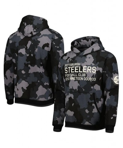 Men's Black Pittsburgh Steelers Camo Pullover Hoodie $51.83 Sweatshirt