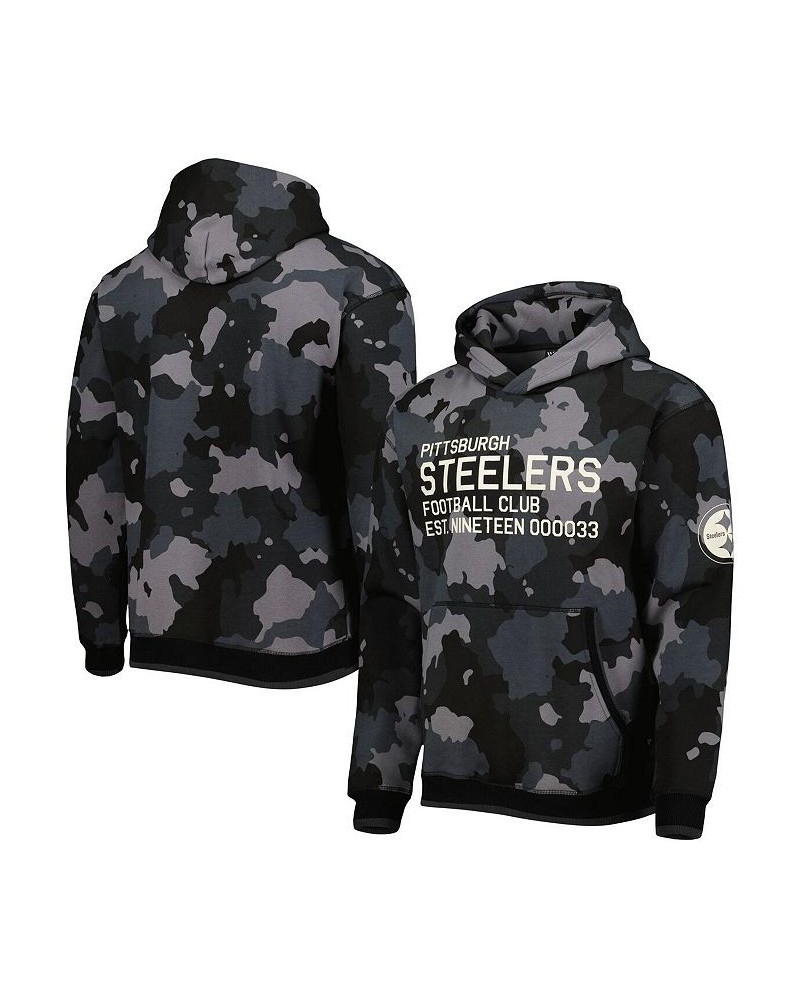 Men's Black Pittsburgh Steelers Camo Pullover Hoodie $51.83 Sweatshirt