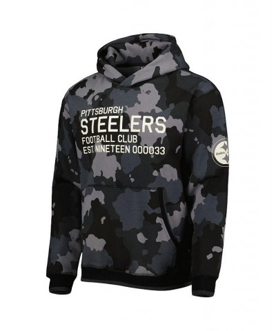 Men's Black Pittsburgh Steelers Camo Pullover Hoodie $51.83 Sweatshirt