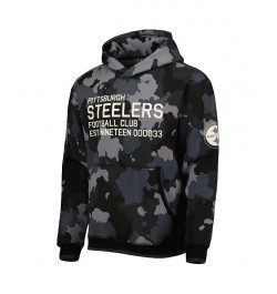 Men's Black Pittsburgh Steelers Camo Pullover Hoodie $51.83 Sweatshirt