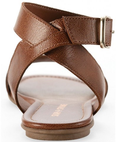 Miiah Flat Sandals Brown $26.18 Shoes