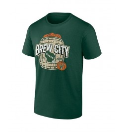 Men's Branded Hunter Green Milwaukee Bucks Brew City Hometown Collection T-shirt $18.00 T-Shirts