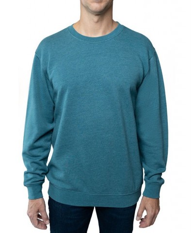 Men's Crewneck Burnout Fleece Knit Sweatshirt Blue $14.57 Sweatshirt