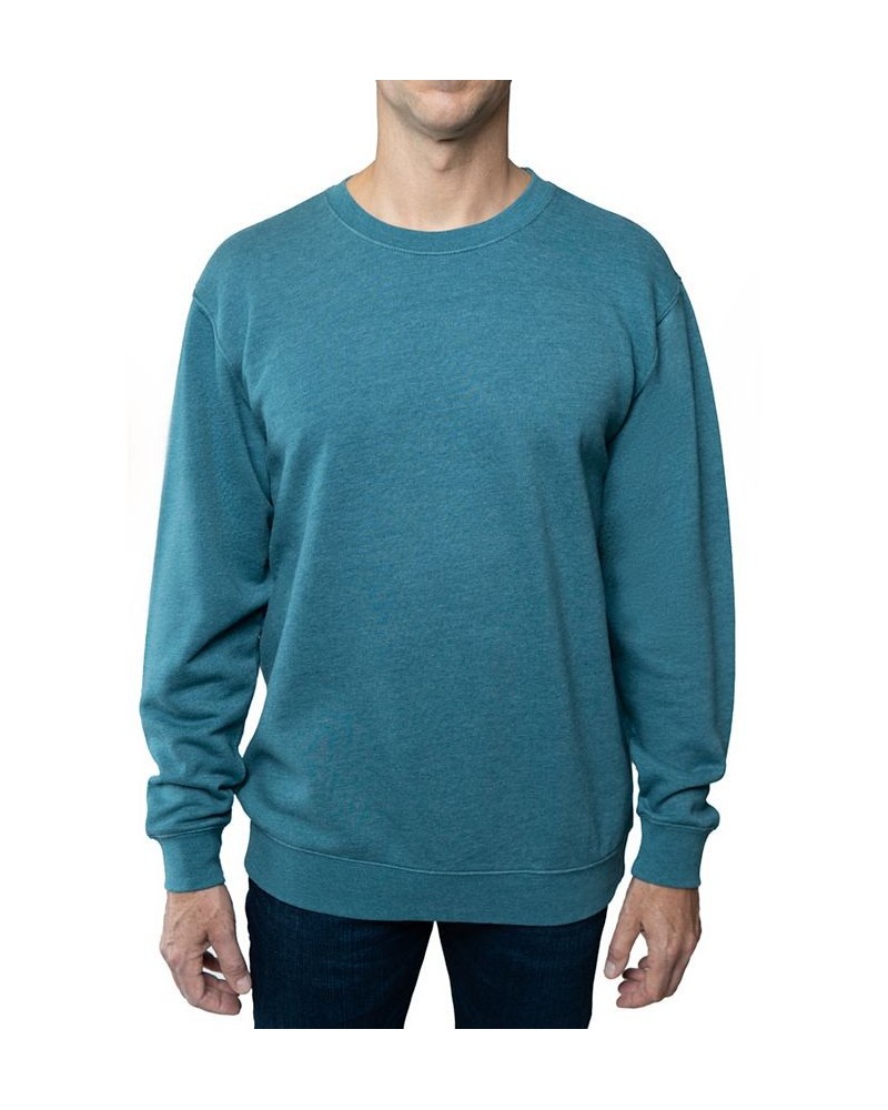 Men's Crewneck Burnout Fleece Knit Sweatshirt Blue $14.57 Sweatshirt