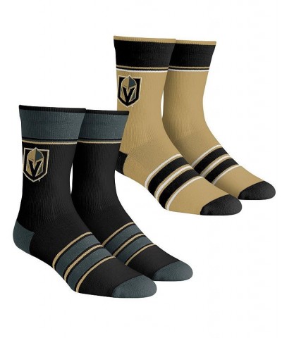 Men's and Women's Socks Vegas Golden Knights Multi-Stripe 2-Pack Team Crew Sock Set $15.95 Socks