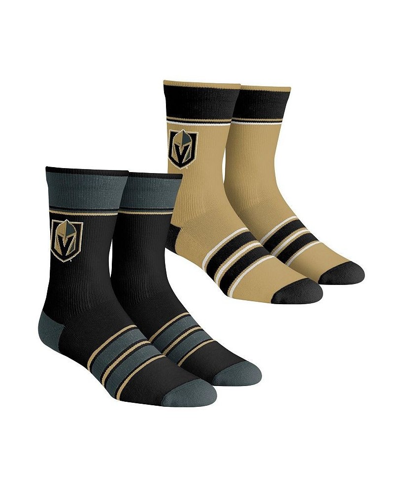 Men's and Women's Socks Vegas Golden Knights Multi-Stripe 2-Pack Team Crew Sock Set $15.95 Socks