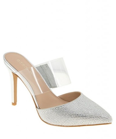 Women's Harnie Mule Pump Silver $52.36 Shoes