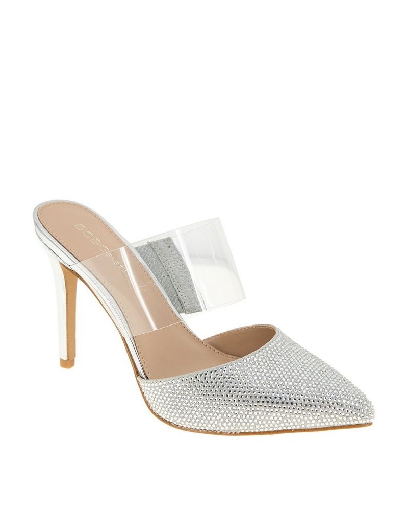 Women's Harnie Mule Pump Silver $52.36 Shoes