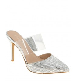 Women's Harnie Mule Pump Silver $52.36 Shoes